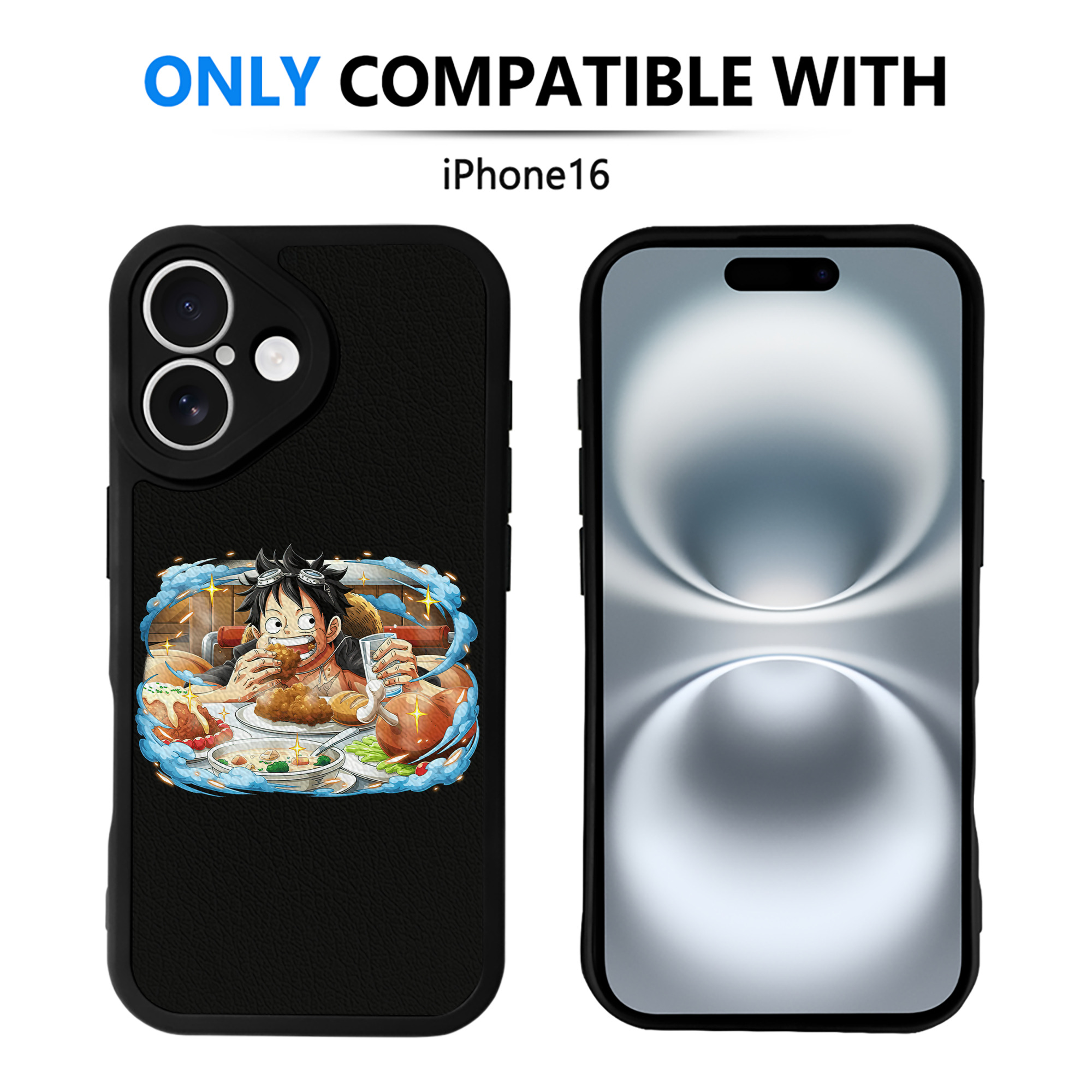 （画像用） ワンピース モンキー・D・ルフィ ONE PIECE Monkey D. Luffy 【iPhone 16シリーズ対応】シリコンスマホケース（レザー調） 材質：シリコン